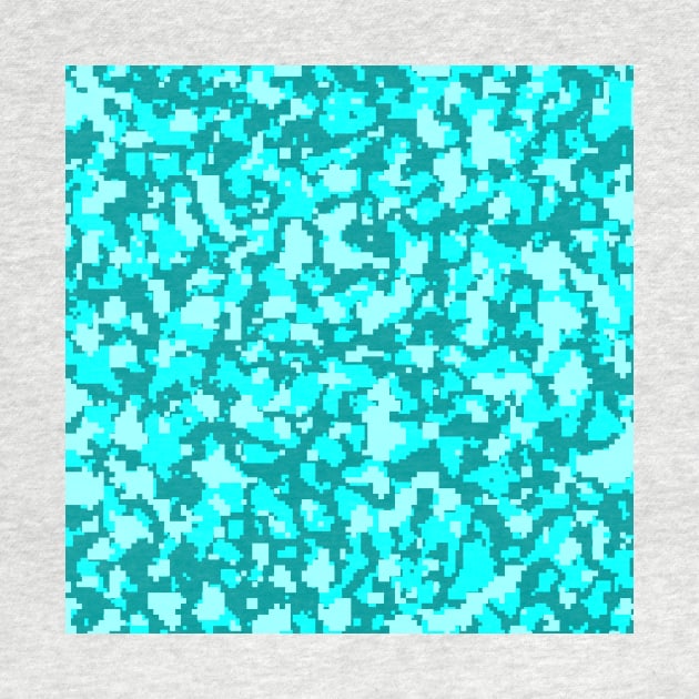 Turquoise blue Camo pattern digital Camouflage by Tshirtstory
